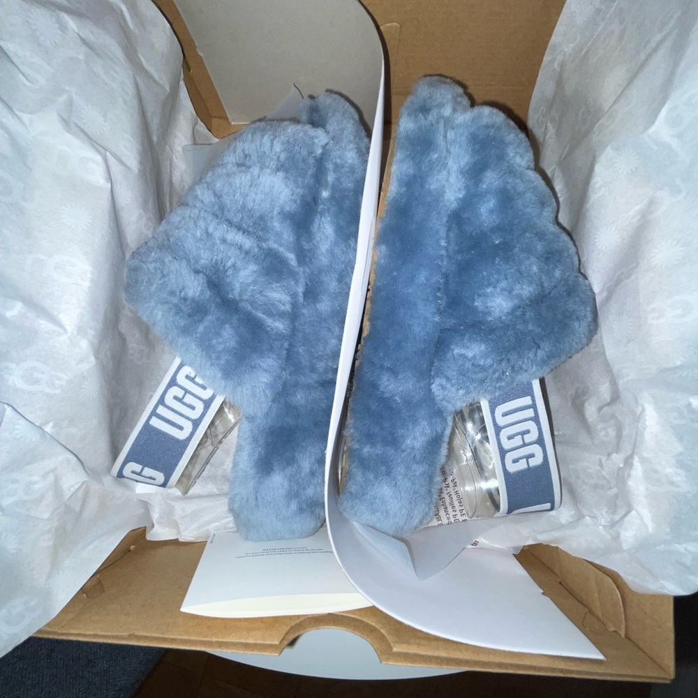 Ugg Fluff Yeah Blue Slippers - Picture 4 of 10